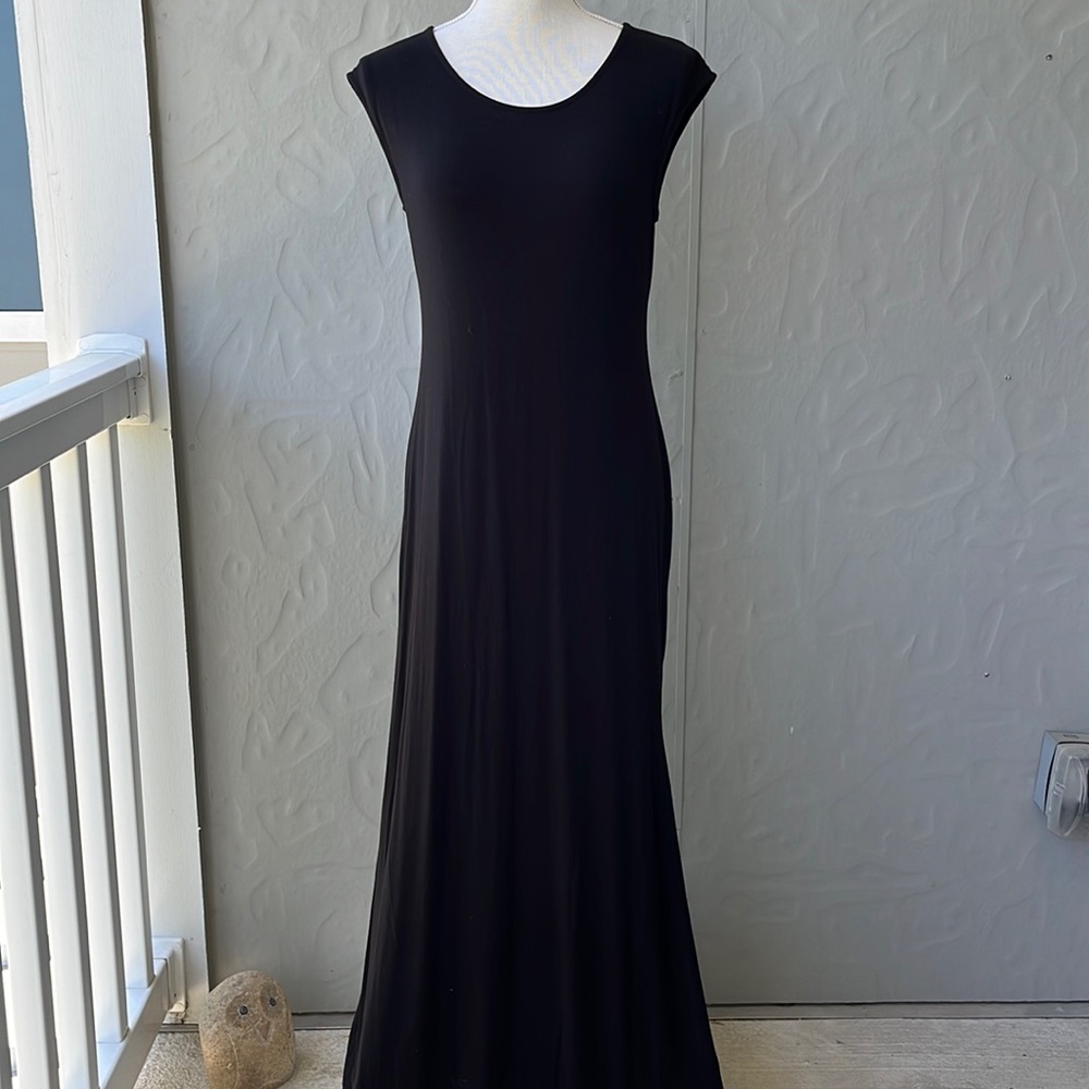 NWOT West Kei Sleeveless Maxi Dress With Side Slit Black Large